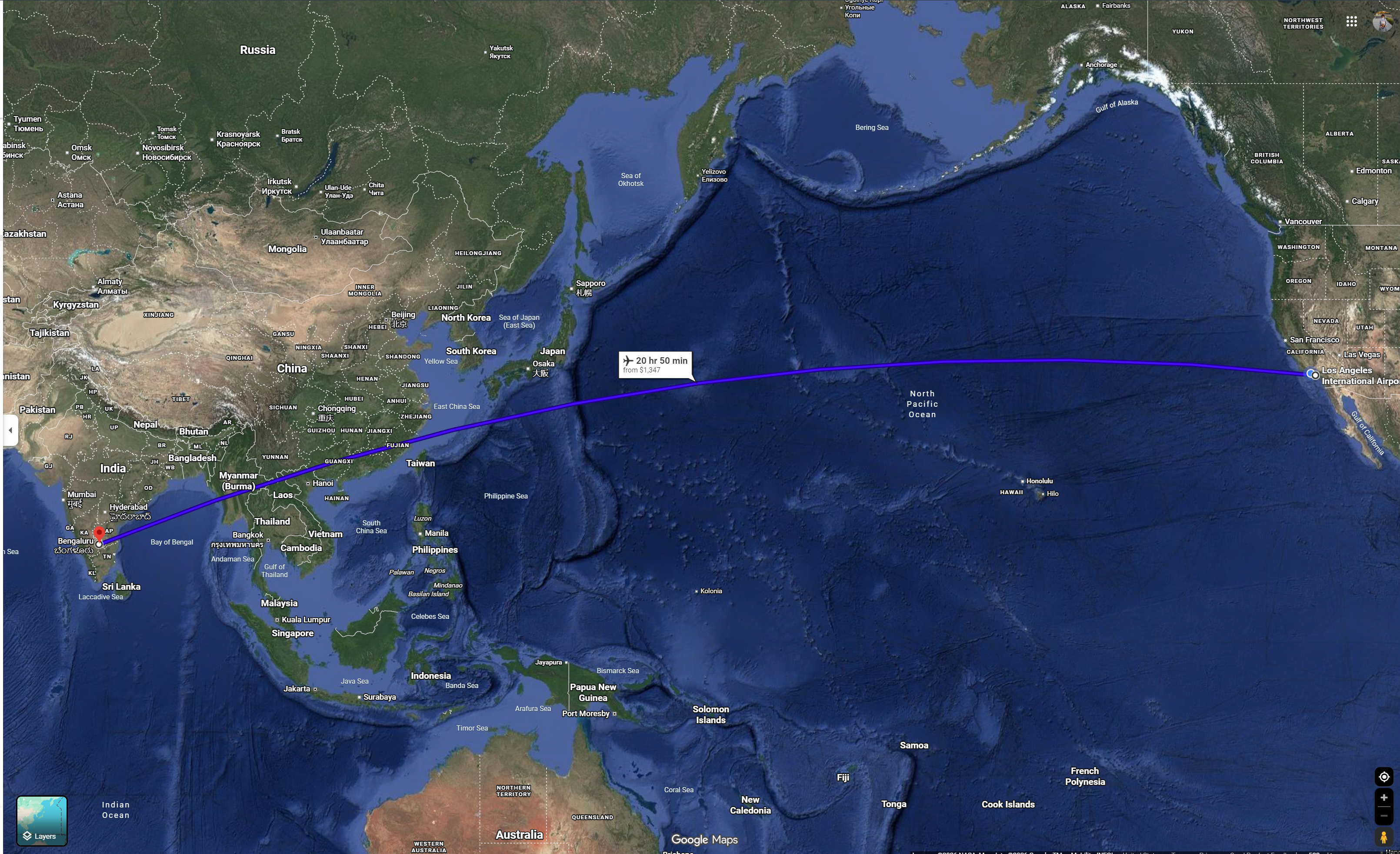 Karnataka flight path